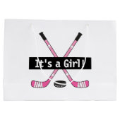 Hockey Baby Het is een Girl Pink Hockey Sticks Groot Cadeauzakje (Achterkant)