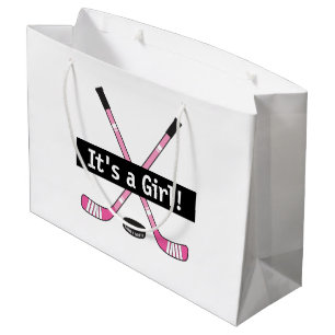 Hockey Baby Het is een Girl Pink Hockey Sticks Groot Cadeauzakje