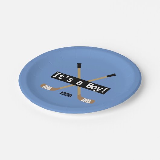 Hockey Baby Het is een padvinder blauw. Papieren Bordje (Gekanteld)