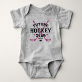 Hockey Baby Meisje Toekomstige Hockey Ster Roze St Romper (Voorkant)