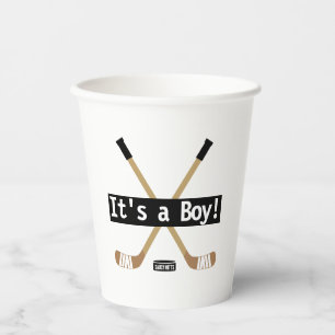 Hockey Baby shower Het is een Jongen Meisjesmuis. Papieren Bekers