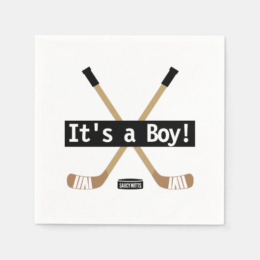 Hockey Baby shower Het is een padvinder. Servet (Voorkant)