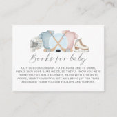 Hockey baby shower, ice hockey book request informatiekaartje (Voorkant)