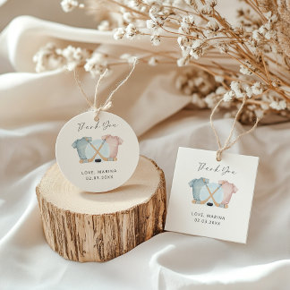 Hockey baby shower, ice hockey gender reveal, bedankjes labels