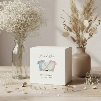 Hockey baby shower, ijshockey geslacht onthulling, bedankdoosjes