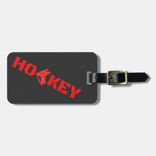 Hockey-bagagelabel - Rood en zwart Bagagelabel (Voorkant horizontaal)
