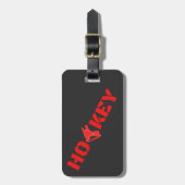 Hockey-bagagelabel - Rood en zwart Bagagelabel (Voorkant verticaal)