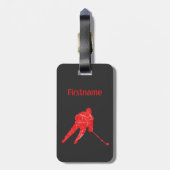 Hockey-bagagelabel - Rood en zwart Bagagelabel (Achterkant verticaal)