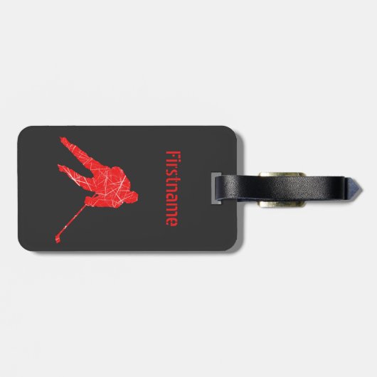 Hockey-bagagelabel - Rood en zwart Bagagelabel (Achterkant horizontaal)