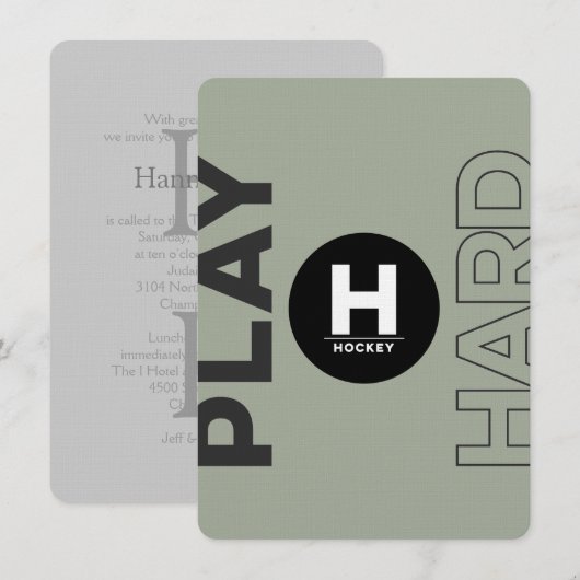 HOCKEY Bar Bat Mitzvah Klassieke uitvindingen Kaart (Voorkant / Achterkant)