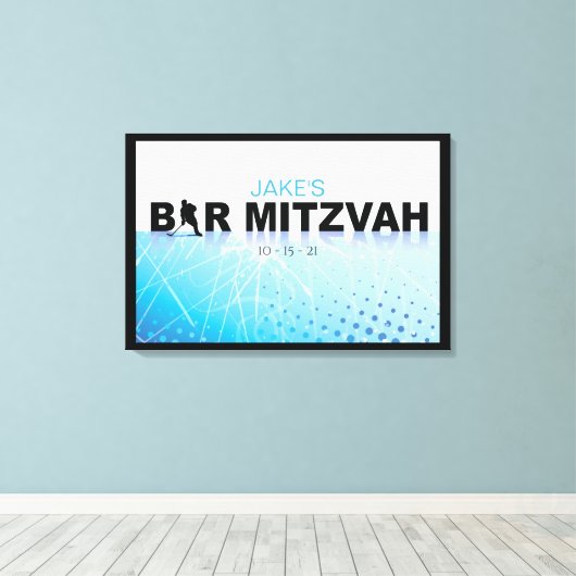 HOCKEY Bar Mitzvah Inloggeheugenbord Canvas Afdruk (Insitu (Houten vloer))