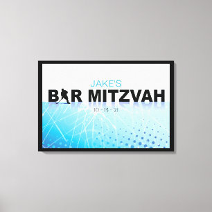 HOCKEY Bar Mitzvah Inloggeheugenbord Canvas Afdruk