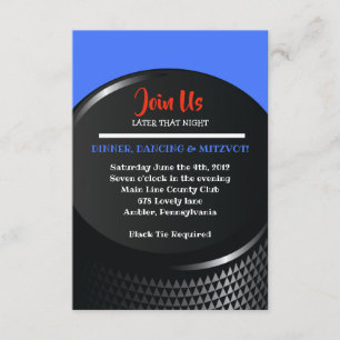 HOCKEY Bar Mitzvah Reception Card Kaart