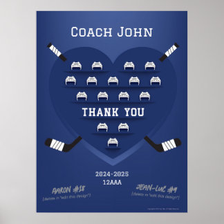Hockey Bedankt Coach Manager - teamhandtekening Poster