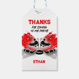 Hockey bedankt Label rood Cadeaulabel