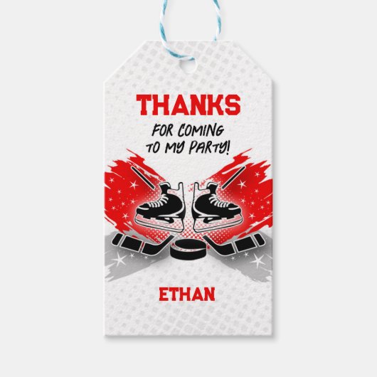 Hockey bedankt Label rood Cadeaulabel (Voorkant)