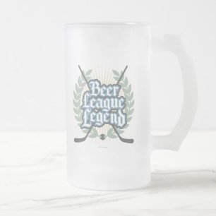 Hockey Beer League Legend Frosted Glass Beer Mok