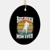 Hockey Beste Puckin Moeder Ooit Keramisch Ornament (Rechts)