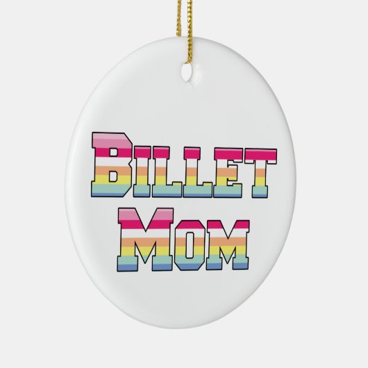 Hockey Billet Moeder Pastel Strepen Keramisch Ornament (Rechts)