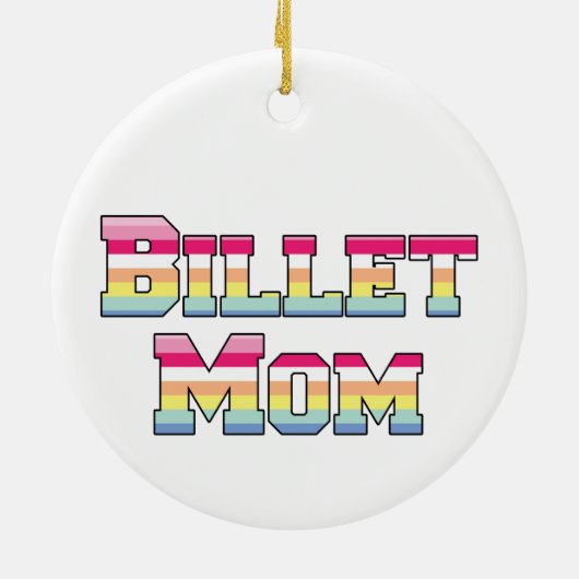 Hockey Billet Moeder Pastel Strepen Keramisch Ornament (Achterkant)