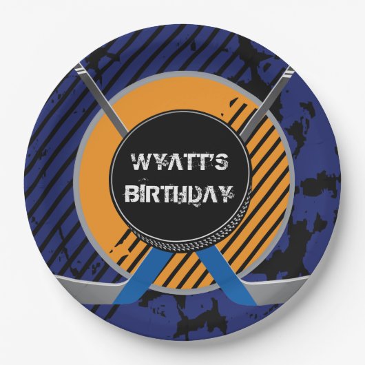 Hockey Birthday Bord 9-inch papier (Voorkant)