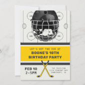 Hockey Birthday Invitation | Hockey Party Kaart (Voorkant)