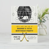 Hockey Birthday Invitation | Hockey Party Kaart (Staand voorkant)