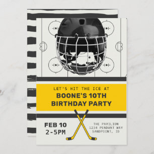 Hockey Birthday Invitation   Hockey Party Kaart