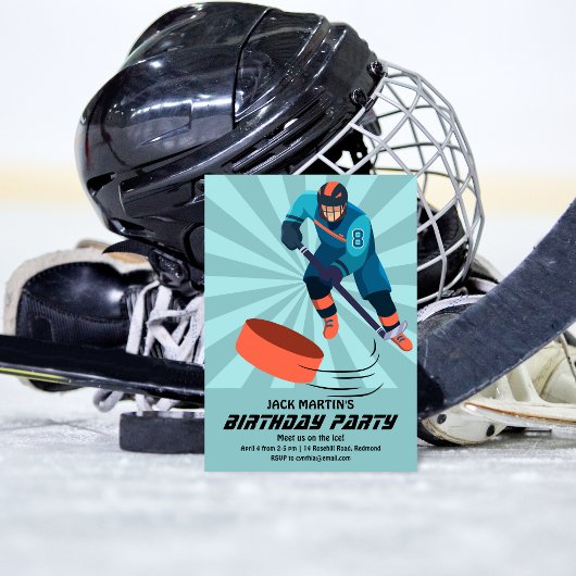 Hockey Birthday Invitation Kaart