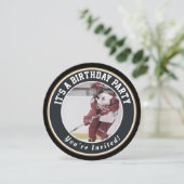 Hockey Birthday Invitations - Hockey Puck Kaart (Staand voorkant)