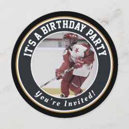Hockey Birthday Invitations - Hockey Puck Kaart