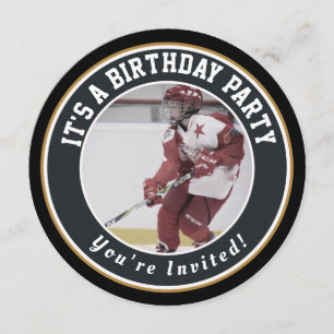 Hockey Birthday Invitations - Hockey Puck Kaart