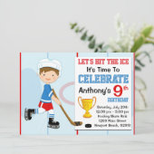 Hockey Birthday Party Invitation Kaart (Staand voorkant)