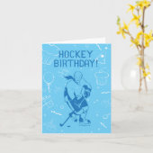 Hockey Birthday! WENSKAART - VROUW Kaart (Gele Bloem)