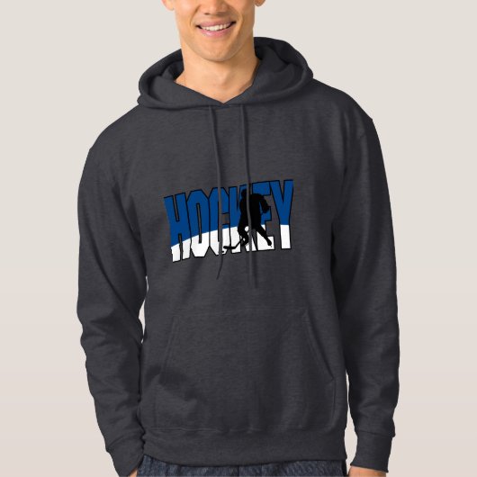 hockey blue hoodie (Voorkant)