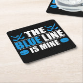 Hockey Blue Line Kartonnen Onderzetters (Schuin)