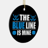Hockey Blue Line Keramisch Ornament (Rechts)