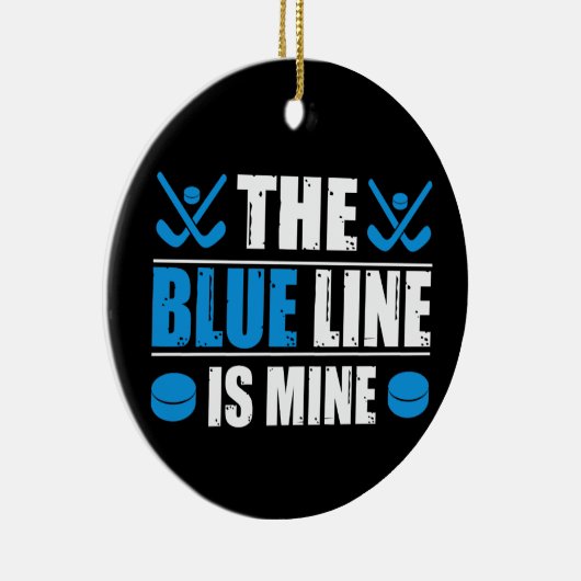 Hockey Blue Line Keramisch Ornament (Rechts)