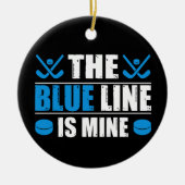 Hockey Blue Line Keramisch Ornament (Voorkant)