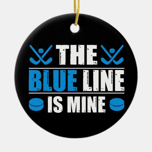 Hockey Blue Line Keramisch Ornament (Voorkant)