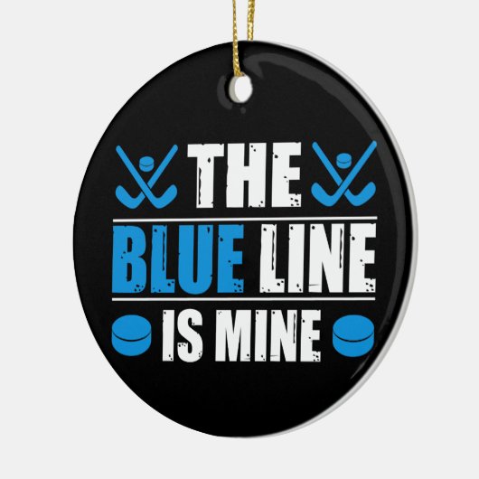 Hockey Blue Line Keramisch Ornament (Links)