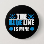 Hockey Blue Line Ronde Button 7,6 Cm (Voorkant)