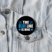 Hockey Blue Line Ronde Button 7,6 Cm (In situ)