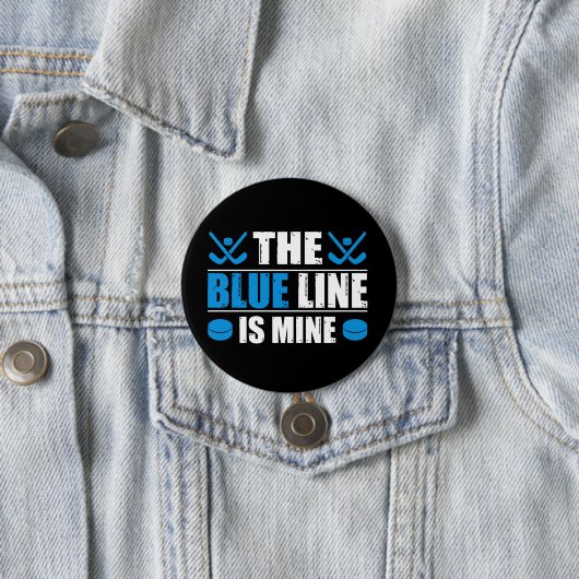 Hockey Blue Line Ronde Button 7,6 Cm (In situ)