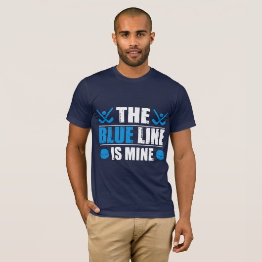 Hockey Blue Line T-shirt (Voorkant volledig)