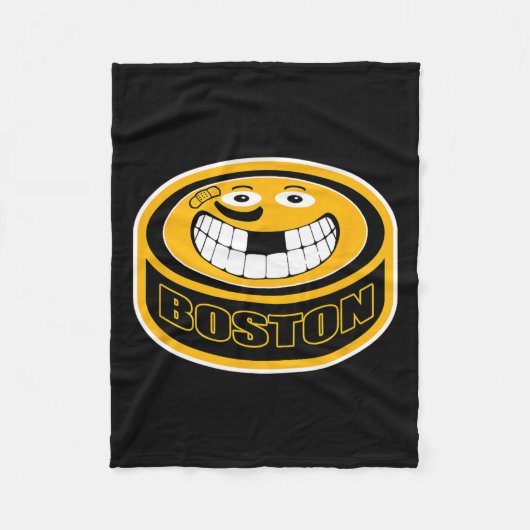 Hockey Boston Mass. Grappig Kind Volwassen Puck Sm Fleece Deken (Voorkant)