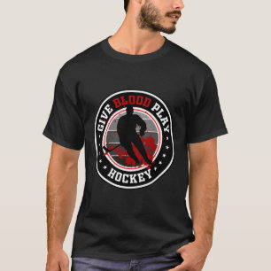 Hockey boy spul of Geef Blood Play Hockey Wit T-shirt