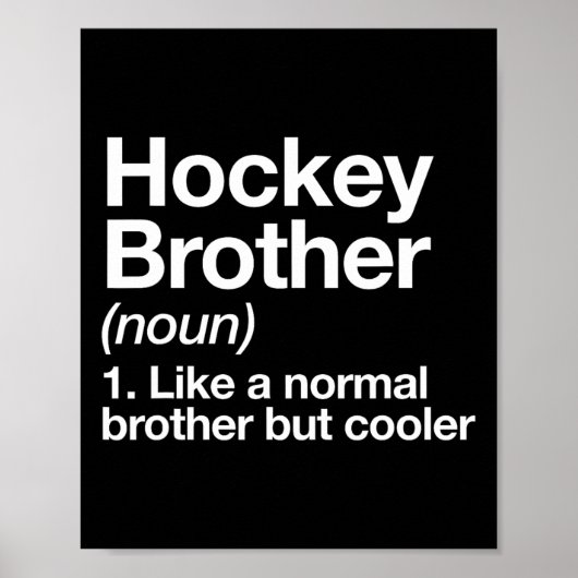 Hockey Broer Definitie Grappige Sport Poster (Voorkant)