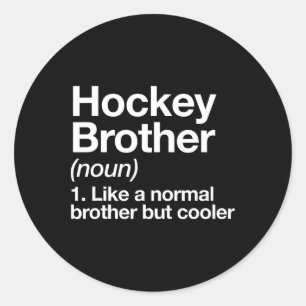 Hockey Broer Definitie Grappige Sport Ronde Sticker