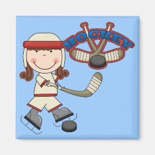 HOCKEY - Brunette Girl Tshirts en Gifts Magneet